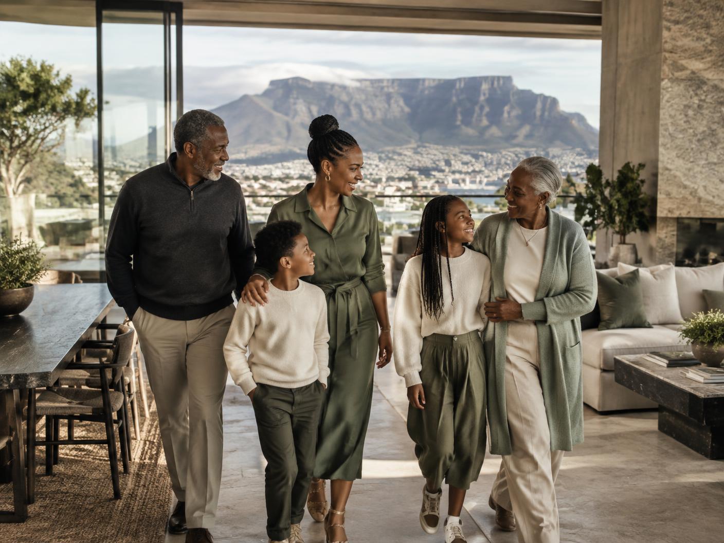 A family together in a contemporary Cape Town home
